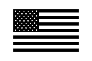 Usa flag - black and white, stars and stripes
