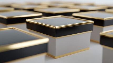 Opulent black-and-gold boxes await secret treasures, ideal for Diwali opulence or a Baroque-inspired gift exchange