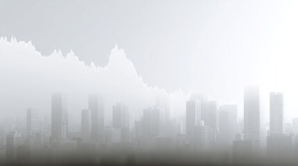 Foggy city skyline emerges like a watercolor dreamscape, evoking Silent Meditation Day and urban solitude celebrations
