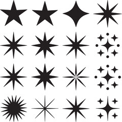 Star Silhouette Vector Pack – Sparkle, Shine, and Symbol Icons