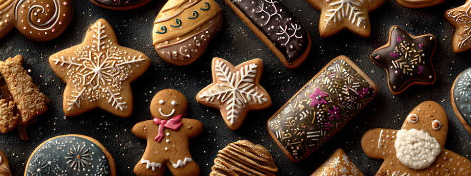 banner christmas background pattern cookies with christmas pattern - Powered by Adobe