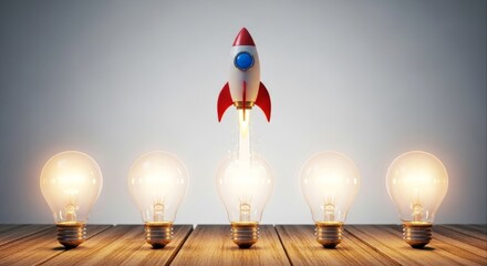 Creative Startup Concept Takes Flight From A Bright Idea.