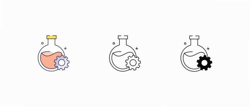 Chemical Engineering icons set vector stock illustration
