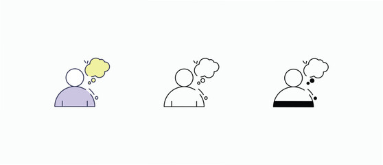 Thinking icons set vector stock illustration