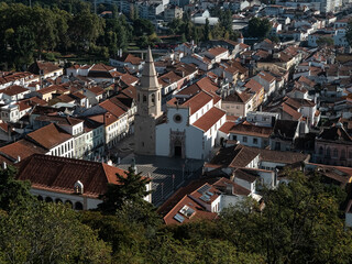 View over central old town of Tomar in Portugal