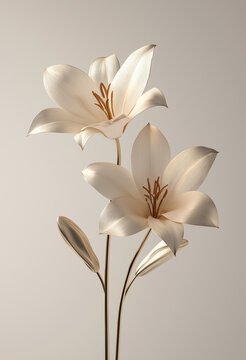 Fototapeta Delicate spring flowerS in closeup on a neutral background