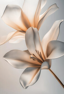 Fototapeta Delicate spring flowerS in closeup on a neutral background