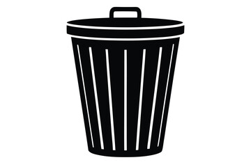 trash bin vector icon silhouette illustrations