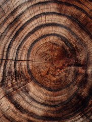 Naklejka premium Close-up of a tree trunk, dark natural wood grain