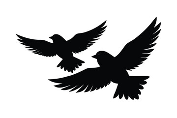 Obraz premium birds flying vector icon silhouette