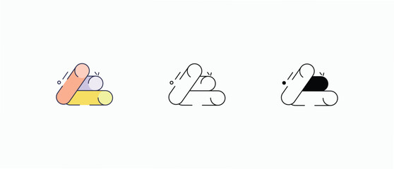 Material icons set vector stock illustration