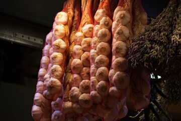 garlic at a market in Andalusia