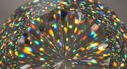 Stunning diamond refracting vibrant rainbow light showcasing brilliance and luxury, perfect for jewelry concepts