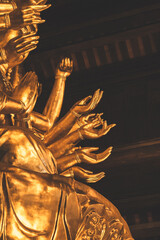 Golden Buddha statues at Bai Dinh pagoda, Ninh Binh, Vietnam