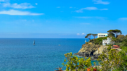 Coastal Vista: A picturesque view of the serene coastline, where azure waters meet clear skies.