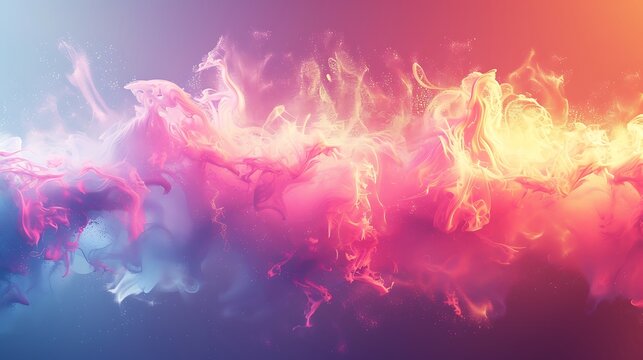 Abstract ethereal cloudscape with vibrant hues of pink orange and blue colors
