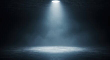 Obraz premium Spotlight illuminates a dark stage texture illumination focus beam presentation performance theater studio background abstract scene