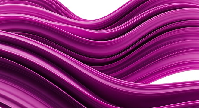 Vibrant purple abstract wavy lines with a smooth, glossy texture, isolated on white background