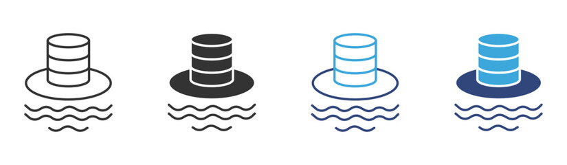 Data lake icon set, vector illustration . 