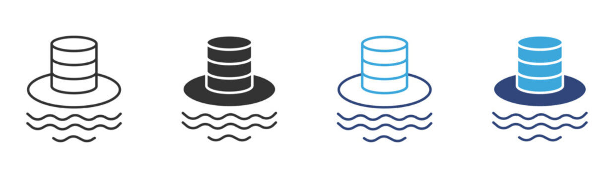Data lake icon set, vector illustration . 