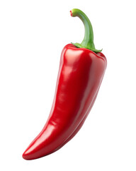 red chili peppers isolated on transparent white background full depth of field clipping path 