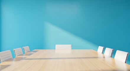 Empty Conference Room with Chairs and Table, Ideal for Zoom Backgrounds