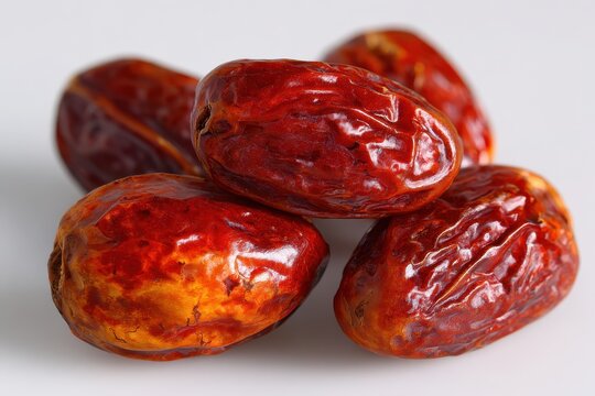 Assorted Datil Fruits: Sweet and Festive Delights Isolated on a White Background
