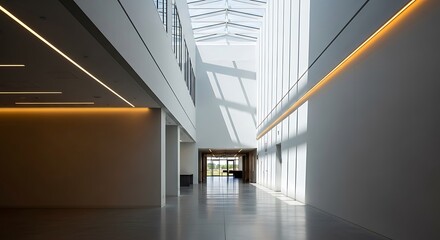 Interior Architecture Zoom Background Hallway with Light and Shadows