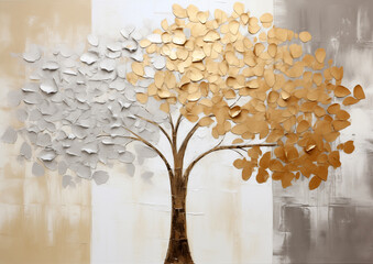 Elegant Tree of Life in Neutral Tones for Decorating Soft Environments