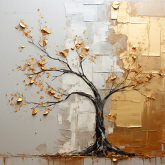 Elegant Tree of Life in Neutral Tones for Decorating Soft Environments