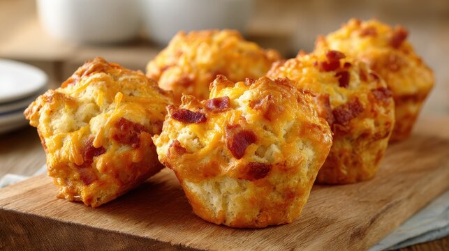Savory Cheddar & Bacon Muffins: Freshly Baked Delights for Nourishment