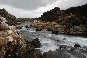 Landschaft auf Island im Pingvellir National Park