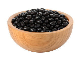 black beans isolated on transparent white background full depth of field clipping path 