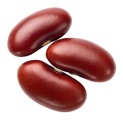 red kidney beans isolated on transparent white background full depth of field clipping path 