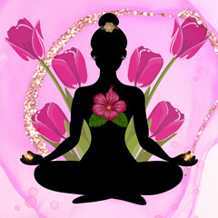 Posture Lotus yoga pink