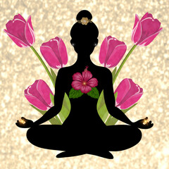 Yoga posture lotus tulipes