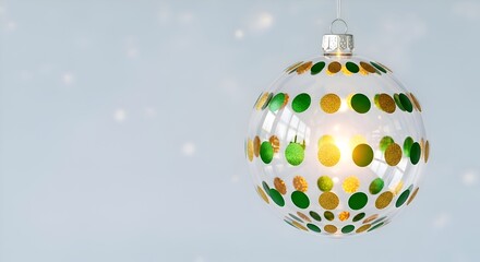 Elegant Christmas Bauble with polkadots with Warm Light and Soft Reflections