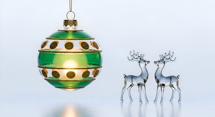 Transparent Christmas Bauble with Cozy Light and Winter Reflections