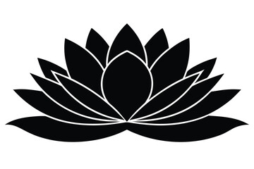 water lily flower vector icon silhouette