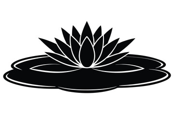 pond lily vector icon silhouette