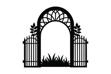 garden arch gate vector icon silhouette