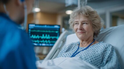 217Healthcare professional checking patient vitals and progress, hospital room with calm, neutral lighting, close-up emphasizing attentive care and monitoring - Powered by Adobe