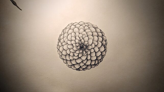 Close up illustration of a dahlia flower on a soft gradiated background