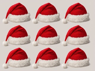 Festive collection of Santa hats for holiday promotions and Christmas designs, add some jolly cheer to your next project with this classic symbol