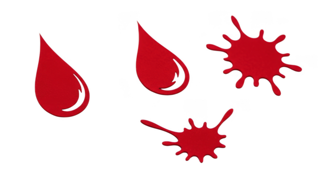 Blood drop isolated on transparent background