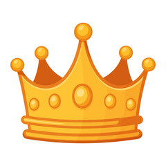 Golden Royal Crown &ndash; A stylized golden crown vector featuring five rounded points with ornamental tips, illustrative style. Ideal for use in game design, award graphics, and storytelling visuals. 