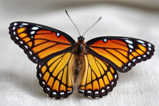 Majestic Viceroy Butterfly Resting on White Background - A Symbol of Wild Freedom in Nature