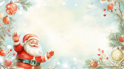 Kartka na Boże Narodzenie. Życzenia świąteczne. Kartka że sw Mikołajem 