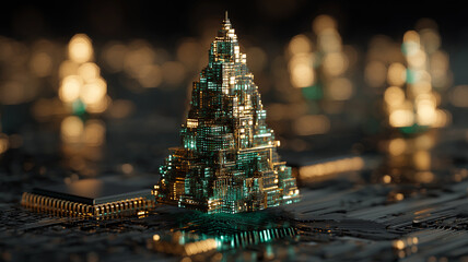 Nowoczesna kartka na Boże Narodzenie. Kartka świąteczna w stylu high tech. Elektronika, informatyka, elektryka