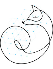 Minimalist Fox Illustration with Geometric Network Background Depicting Connectivity and Digital Innovation for Technology and Design Projects Showcasing Modernity and Simplicity
